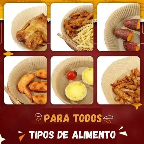 Forma De Airfryer Descartável Redondo Antiaderente Para Cozimento Papel Fritadeira Cozimento Protetor Forro Tapete