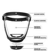 Máscara Protetor Facial  - Face Shield Lorben Antiembaçante Transparente Proteção Total