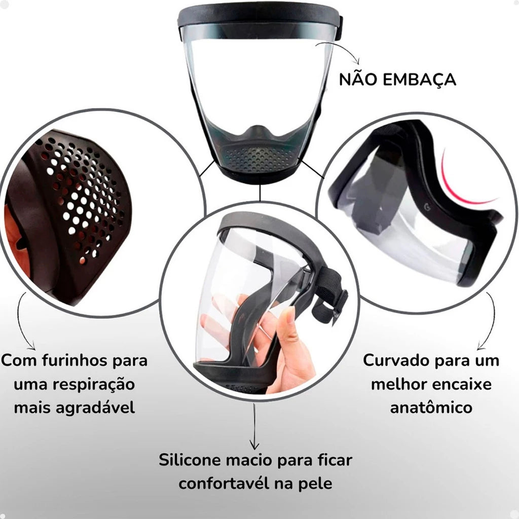Máscara Protetor Facial  - Face Shield Lorben Antiembaçante Transparente Proteção Total