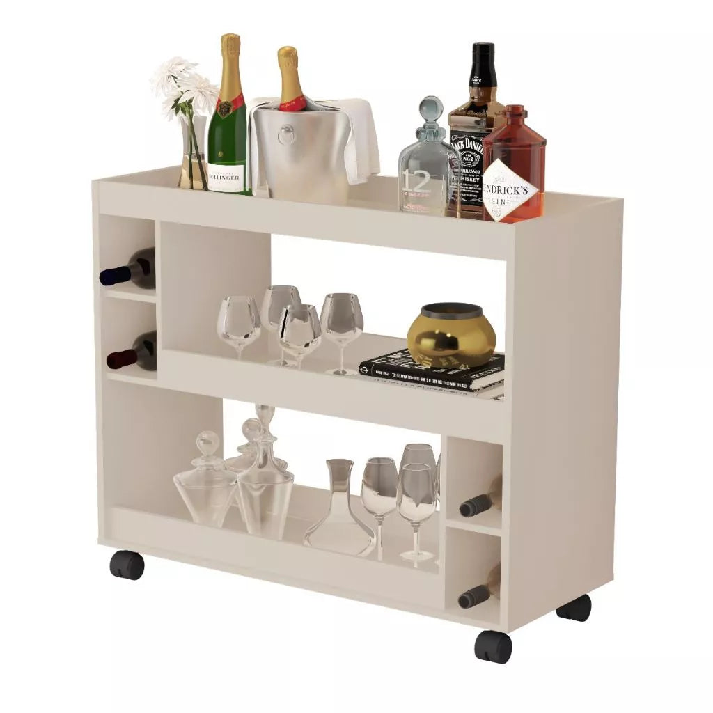 Aparador Buffet Multiuso com Adega e Rodízio Cantinho do Café Sala Cozinha Recepção Decoração Retrô