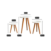 Kit Trio Jogo de Mesinhas Lateral Redondas Sala Pé Palito Retro