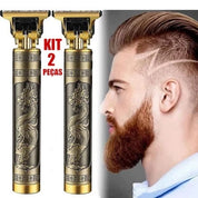 Kit 2  Máquina de Cortar Cabelo Barbeiro Dragão Profissional Elétrica Bateria Recarregável
