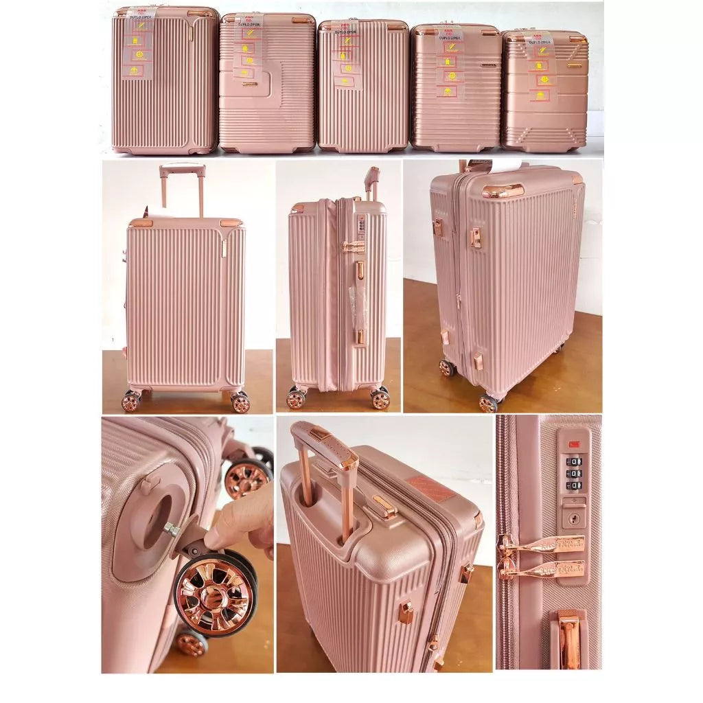 Mala De Bordo Linha Premium 10KG, Zíper Dupla,Rodinha Dupla 360°,Cadeado Embutido,Material Leve ABS