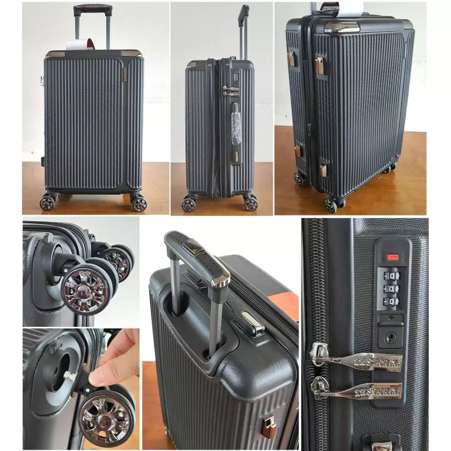 Mala De Bordo Linha Premium 10KG, Zíper Dupla,Rodinha Dupla 360°,Cadeado Embutido,Material Leve ABS