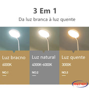 Luminária Abajur de Mesa LED Luz Recarregável Touch Haste Flexível Lâmpada De Estudo Sem Fio BigTech