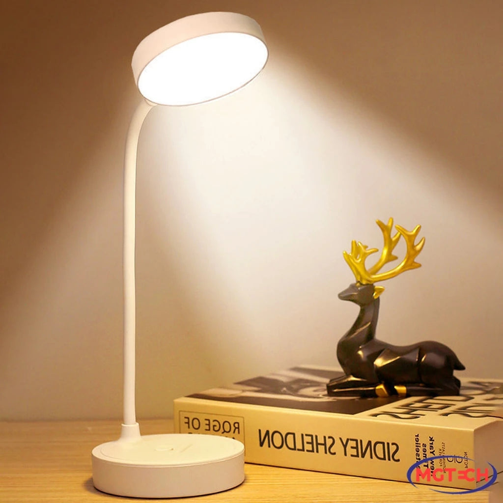 Luminária Abajur de Mesa LED Luz Recarregável Touch Haste Flexível Lâmpada De Estudo Sem Fio BigTech