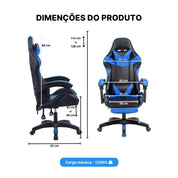 Cadeira Gamer acompanha brinde massageador Ergonômica Com Apoio Pés home office