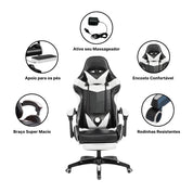 Cadeira Gamer acompanha brinde massageador Ergonômica Com Apoio Pés home office