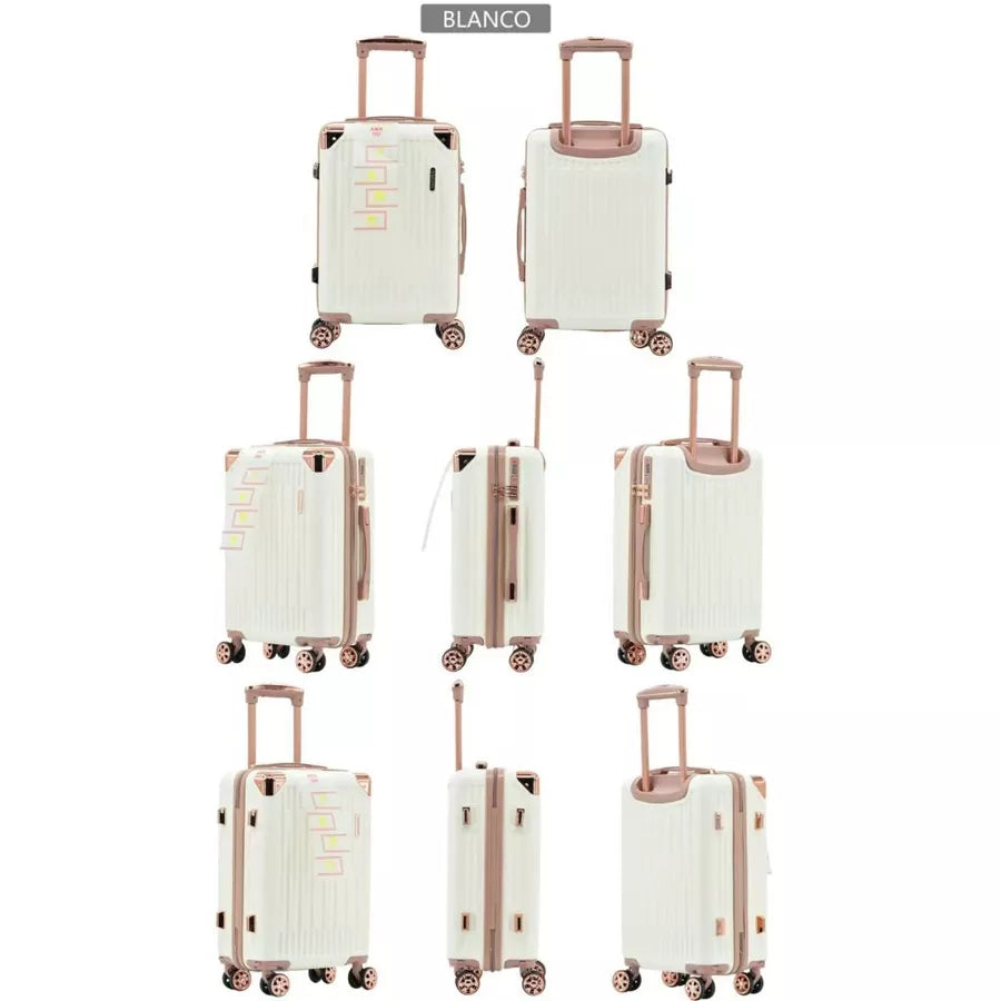 Mala De Bordo Linha Premium 10KG, Zíper Dupla,Rodinha Dupla 360°,Cadeado Embutido,Material Leve ABS