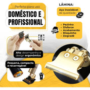 Kit 2  Máquina de Cortar Cabelo Barbeiro Dragão Profissional Elétrica Bateria Recarregável