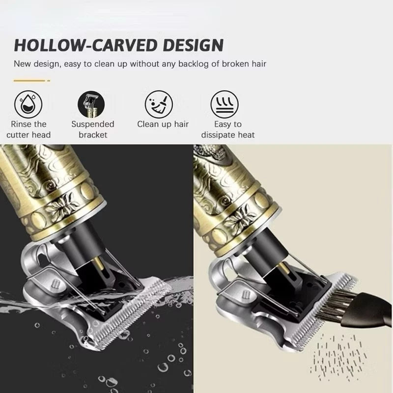 Kit 2  Máquina de Cortar Cabelo Barbeiro Dragão Profissional Elétrica Bateria Recarregável