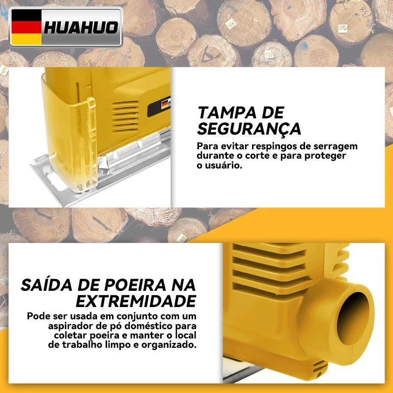 Kit HUAHUO - Furadeira De Impacto E Lixadeira Esmerilhadeira E Serra Tico Tico e Maleta de Transporte Com Acessórios