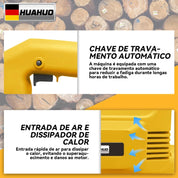Kit HUAHUO - Furadeira De Impacto E Lixadeira Esmerilhadeira E Serra Tico Tico e Maleta de Transporte Com Acessórios