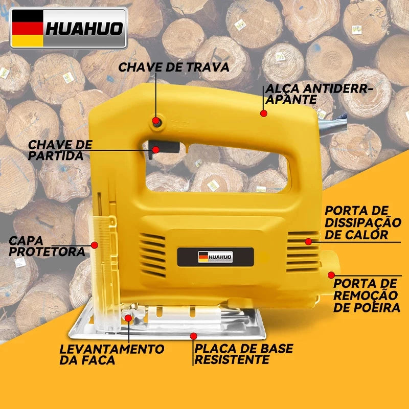 Kit HUAHUO - Furadeira De Impacto E Lixadeira Esmerilhadeira E Serra Tico Tico e Maleta de Transporte Com Acessórios