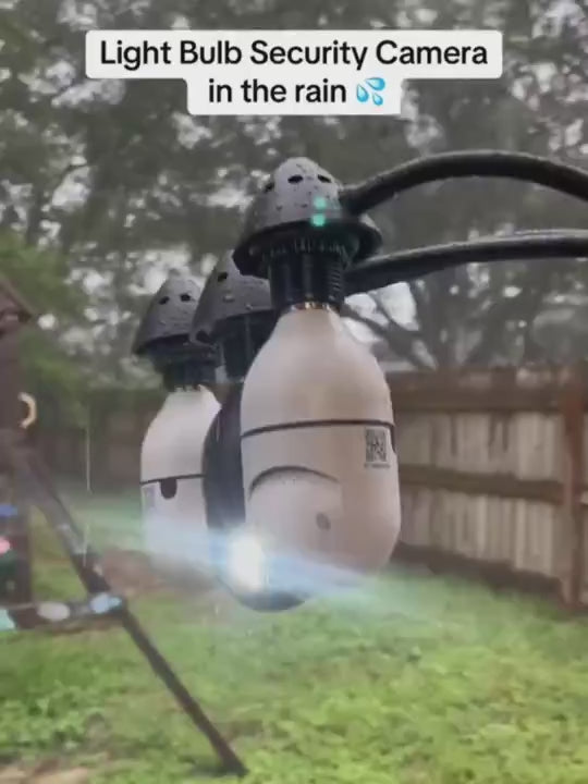 Câmera De Segurança À Prova D'água Infravermelha Sem Fio Lâmpada 360 Rotação Externa