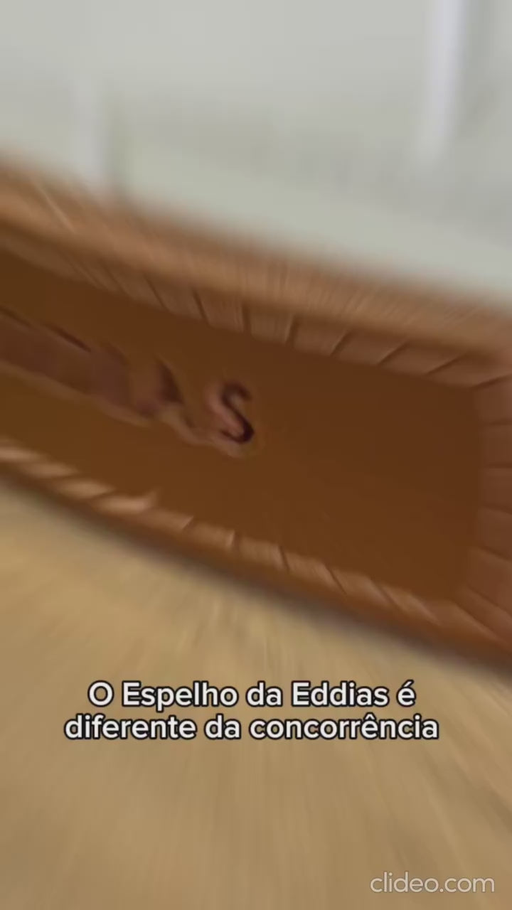 Espelho Adnet Redondo De Parede Decorativo 50cm Com Costura Alça Sala Quarto Banheiro