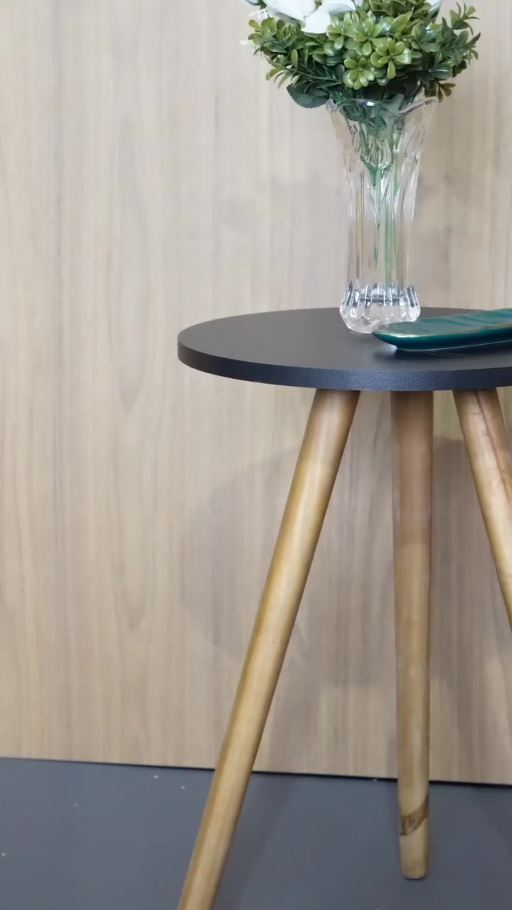 Kit Trio Jogo de Mesinhas Lateral Redondas Sala Pé Palito Retro