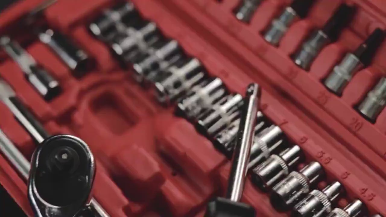 40 Peças / 46 Peças Jogo De Chave Catraca Caixa De Ferramentas Completa Reversível Soquetes Maleta