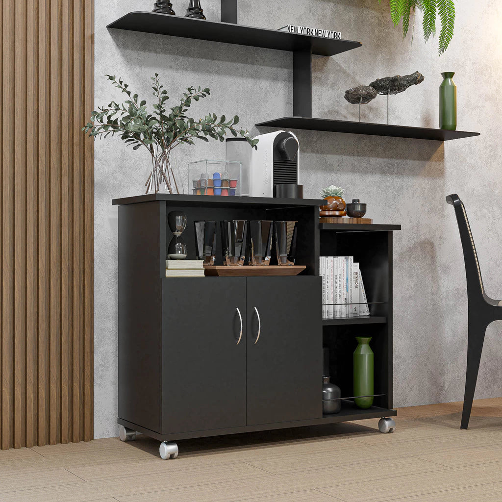 Armário Cozinha Para Microondas ou Forno Elétrico com Rodinhas