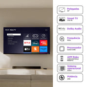 Smart TV DLED 50 4K Multi Roku 4HDMI 2USB Wi-Fi