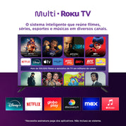 Smart TV DLED 50 4K Multi Roku 4HDMI 2USB Wi-Fi