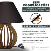 Kit Abajur Luminária De Mdf Para Mesa/Quarto Luminária Mesa