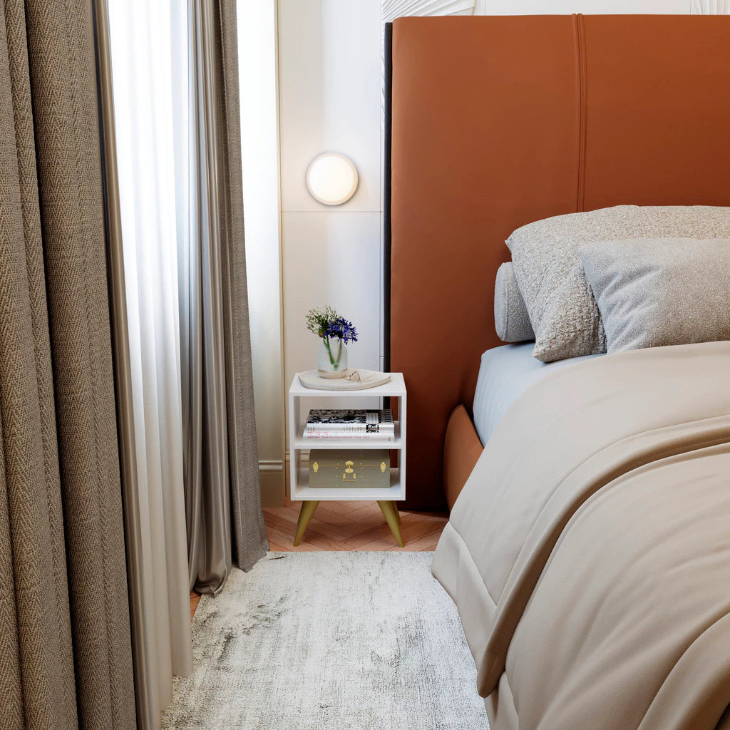 Mesa de Cabeceira Retro para Quarto Casal ou Solteiro Nicho Decoração Palma