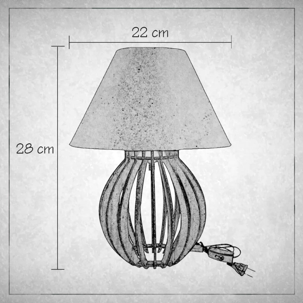 Kit Abajur Luminária De Mdf Para Mesa/Quarto Luminária Mesa