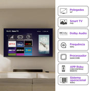 Smart TV DLED 43 FHD Multi Roku 3HDMI 2USB Wi-Fi
