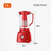 Liquidificador 3 velocidades 550W Turbo Power - L-99-FR - Mondial