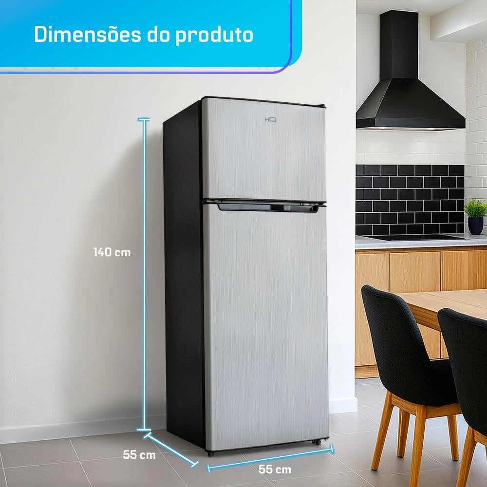 Geladeira Refrigerador HQ Defrost 230 Litros Cinza