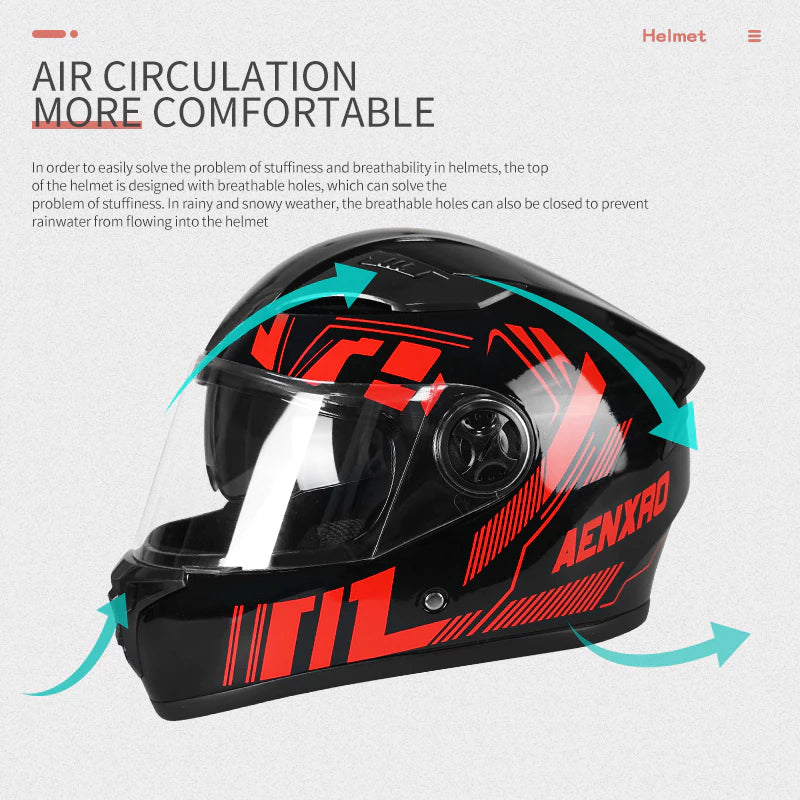 Capacete de lente dupla ABS Capacete de motocicleta unissex