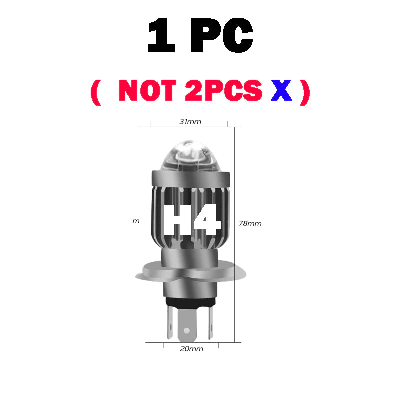 Lâmpadas De Farol De Motocicleta HCC_Howdi-H4/H6 CSP 12V LED Super Brilhante 12000LM
